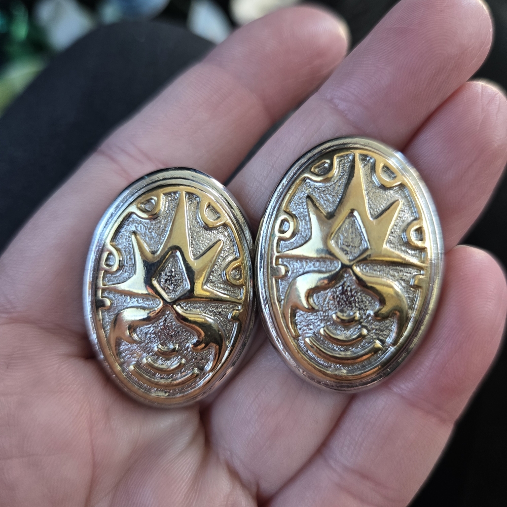 Vintage 80s/90s Adrienne Vittadini Two-Tone Statement Earrings